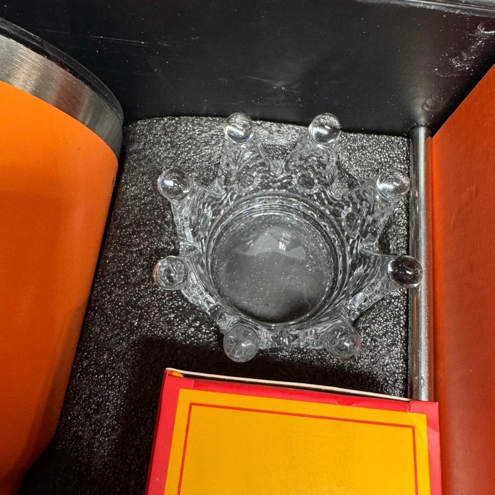 Just For You Gift Set Orange Tumbler Spa Kit Candle Soap Bath Salts Crown Holder